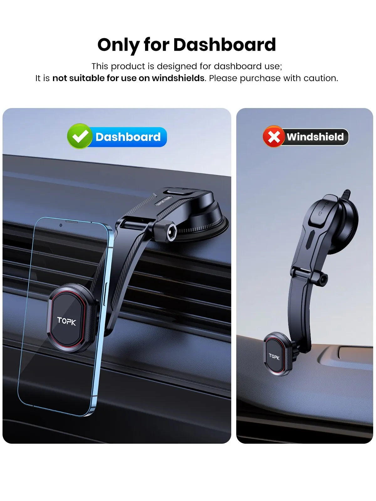 Gravity Car Phone Holder – Dashboard, Windshield & Air Vent