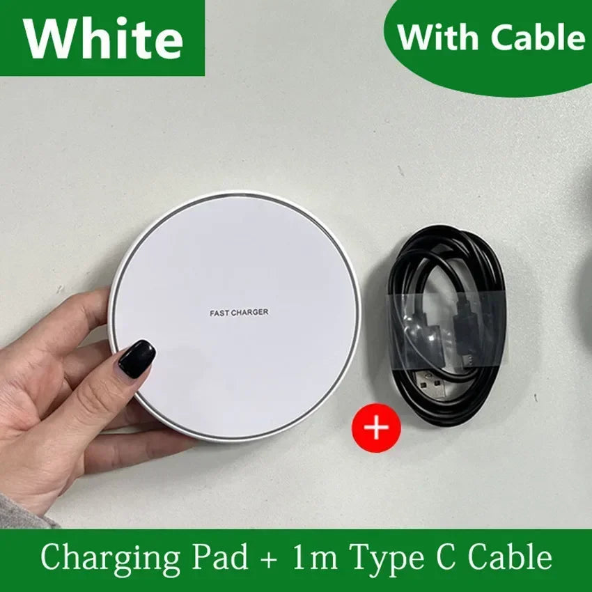 Fast Wireless Charger – Works with iPhone & Samsung