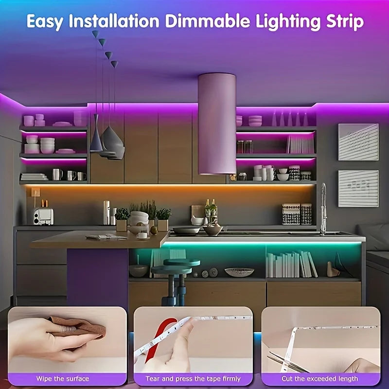 RGB LED Strip Lights – App-Controlled Room Lighting