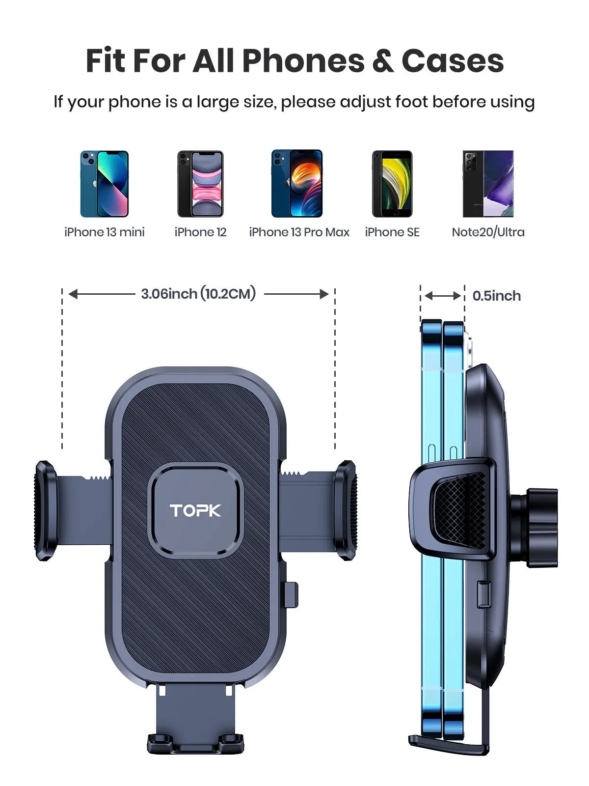 Gravity Car Phone Holder – Dashboard, Windshield & Air Vent
