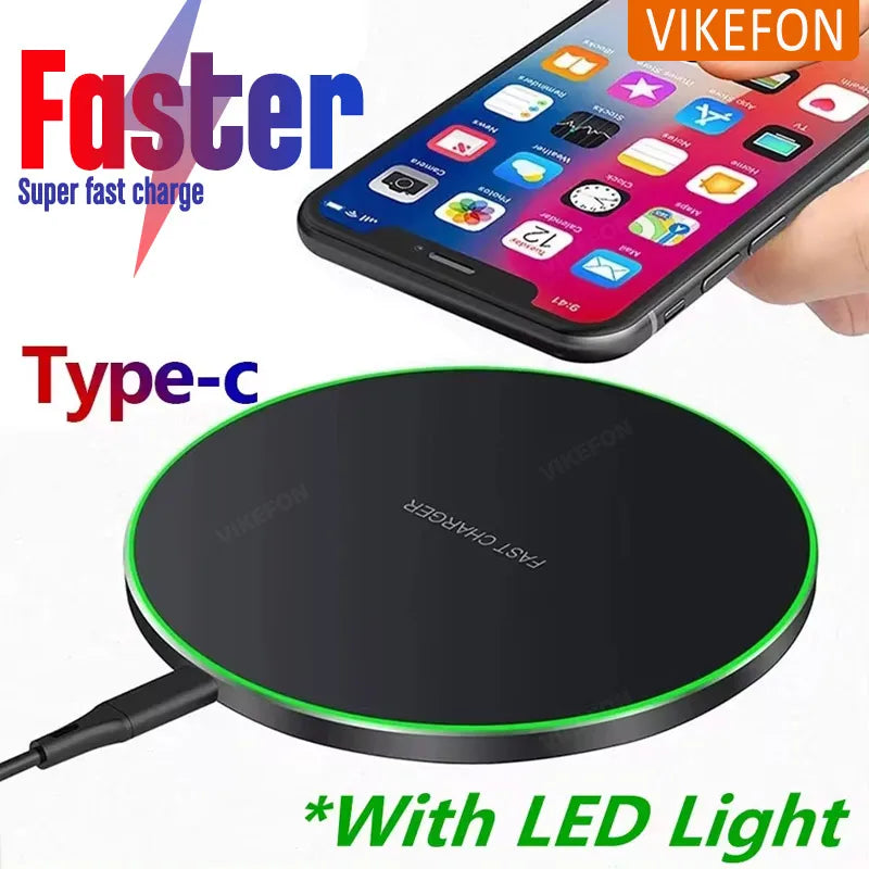 Fast Wireless Charger – Works with iPhone & Samsung