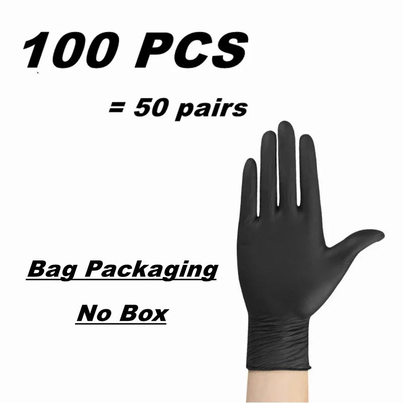 Black Nitrile Disposable Gloves – Latex Free, Multi-Use