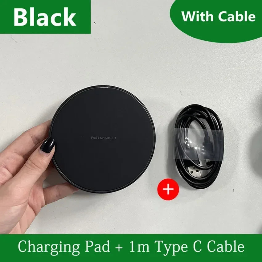 Fast Wireless Charger – Works with iPhone & Samsung