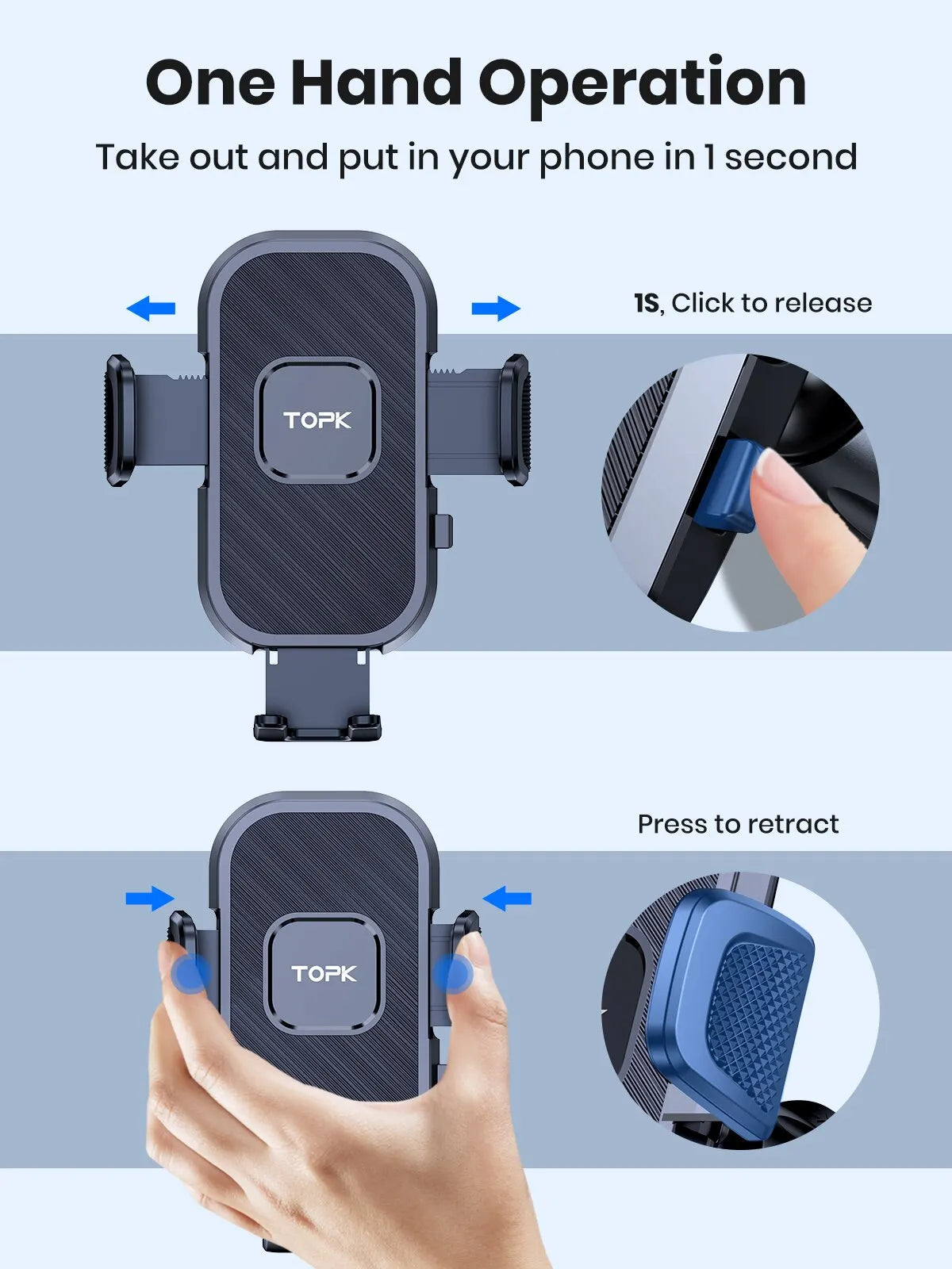 Gravity Car Phone Holder – Dashboard, Windshield & Air Vent