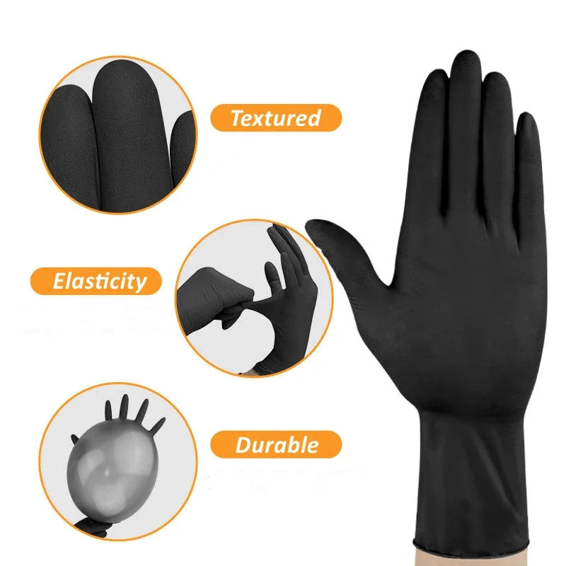 Black Nitrile Disposable Gloves – Latex Free, Multi-Use