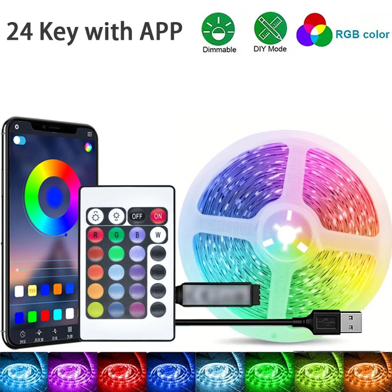 RGB LED Strip Lights – App-Controlled Room Lighting